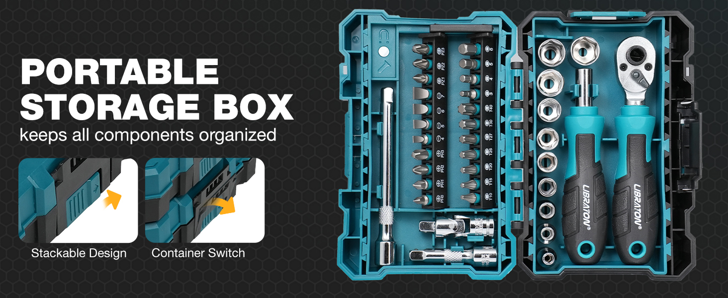 Portable Storage Box Keeps All Components Organized Stackable Design