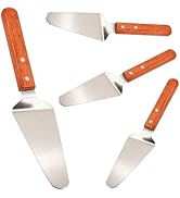 Zandfelo 4 Pack Stainless Steel Pizza Servers with Wooden Handle, Pizza Cutter Cake Cutter Triang...