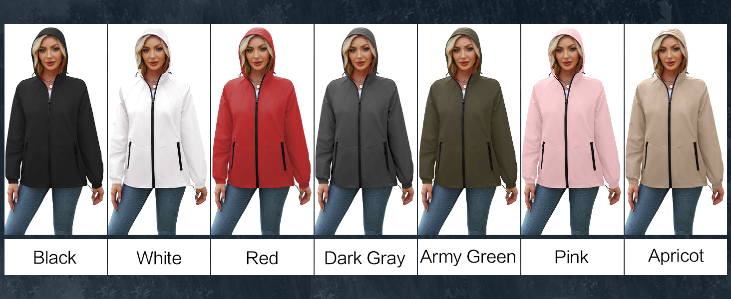 Avoogue Women&amp;#39;s Raincoats &amp;amp; windbreaker Color Map