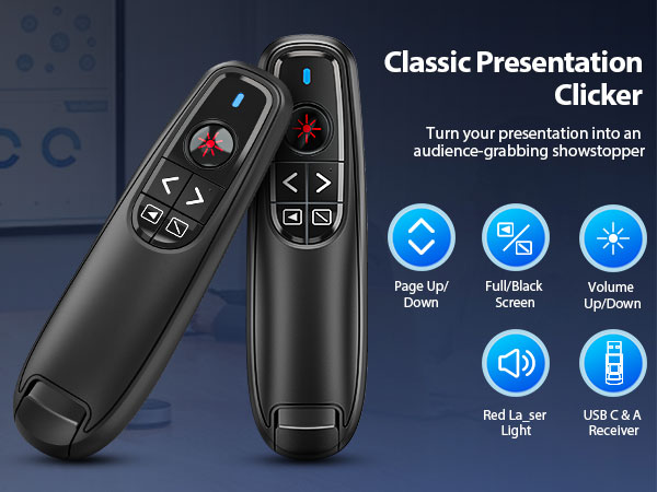 presentation clicker with laser pointer