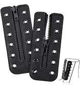 PH PandaHall 2pcs Leather Boot Zipper Inserts, Tieless Shoe Laces Eyelets Zipper 6 Holes for DIY ...
