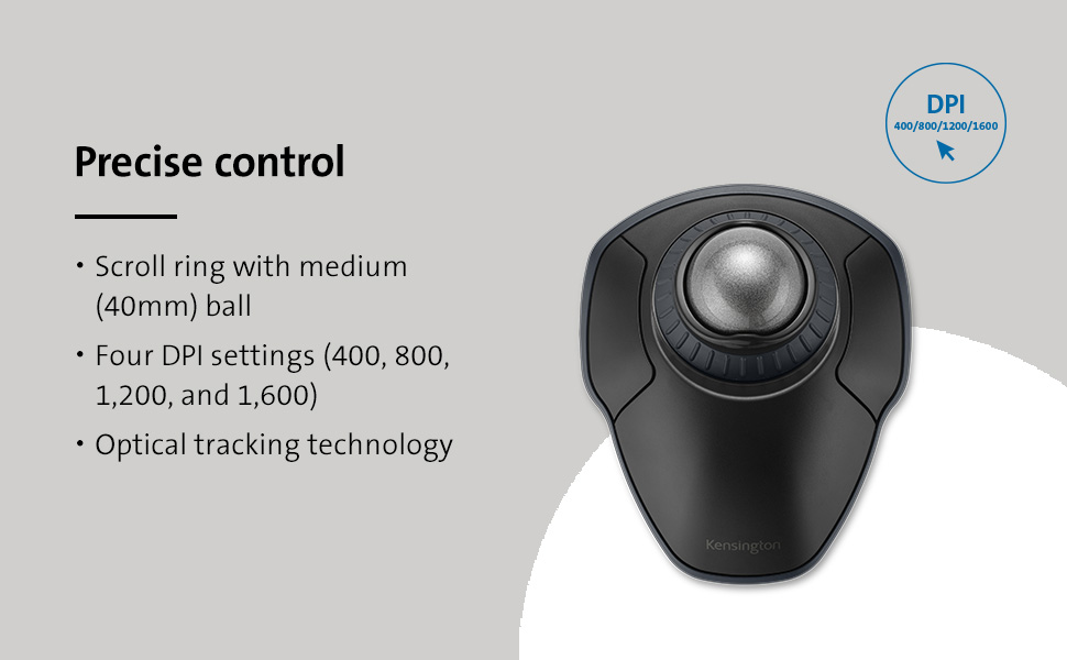 Kensington Orbit Wireless Trackball with Scroll Ring - Space Gray