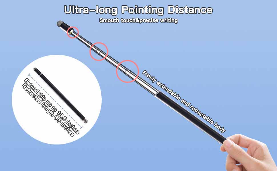 Extendable 2-in-1 Dual Tip Universal Stylus Pen