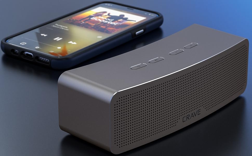 bluetooth speaker wireless speaker high range crave curve durable loud aluminum
