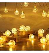 ANJAYLIA 26 FT 60 LED Battery Operated Globe String Lights, 8 Modes with Remote Waterproof Starry...