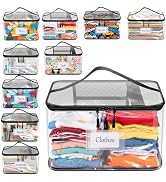 10 Pcs Large Clear PVC Toy Storage Bags, Foldable Toy Organizer with Zipper &amp; Labels for Stuffed ...