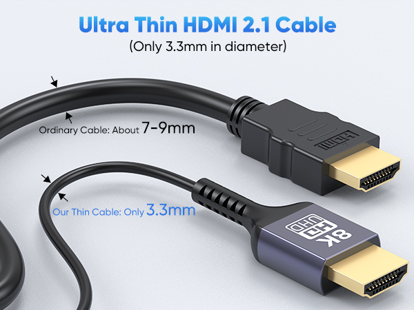 slim hdmi cable 3.3mm