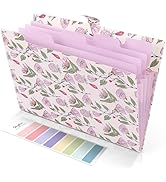 SKYDUE Expanding File Folder with 5 Pockets, Accordion File Organizer,Portable Receipt Paper Docu...