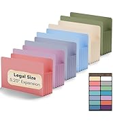 NORDUN Plastic 5.25 inch Expanding File Pockets,Legal Size,Extra Capacity,6 Pack Poly File Pocket...