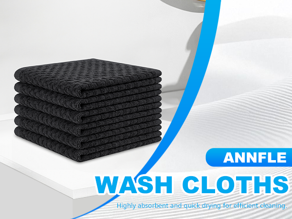 6 Pack 100% Cotton Wash Cloth