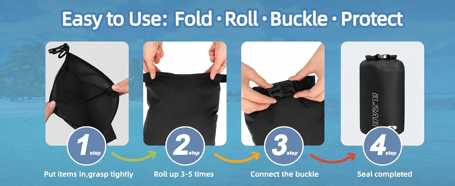 ILZAR 3 PCS Dry Bags Waterproof