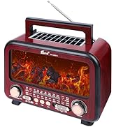 T.TAOMI Retro Portable Radio AM FM SW Shortwave Radio with Bluetooth Speaker,Flame Atmosphere Lam...