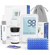 Glucoracy G-425-2 Blood Glucose Monitor Kit, 50 Test Strips and 50 Lancets, Blood Sugar Test Kit ...
