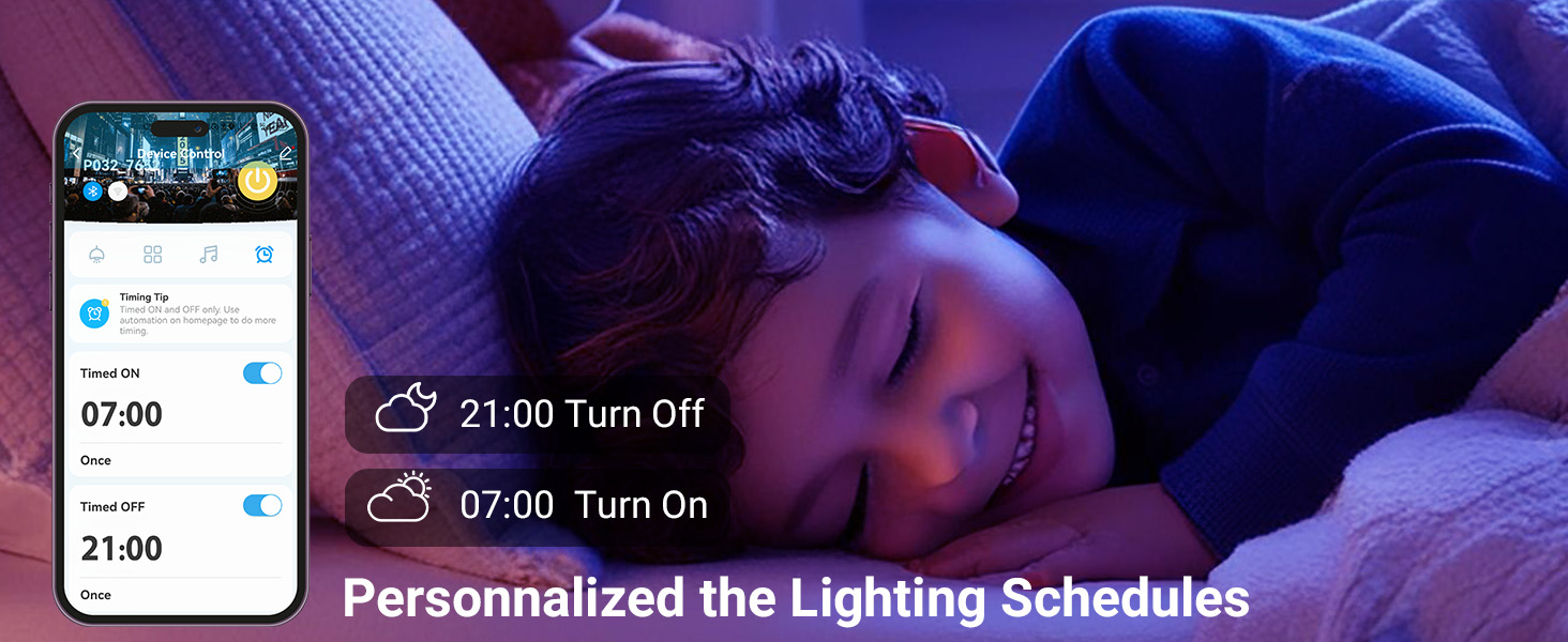 Customizable the lighting schedules