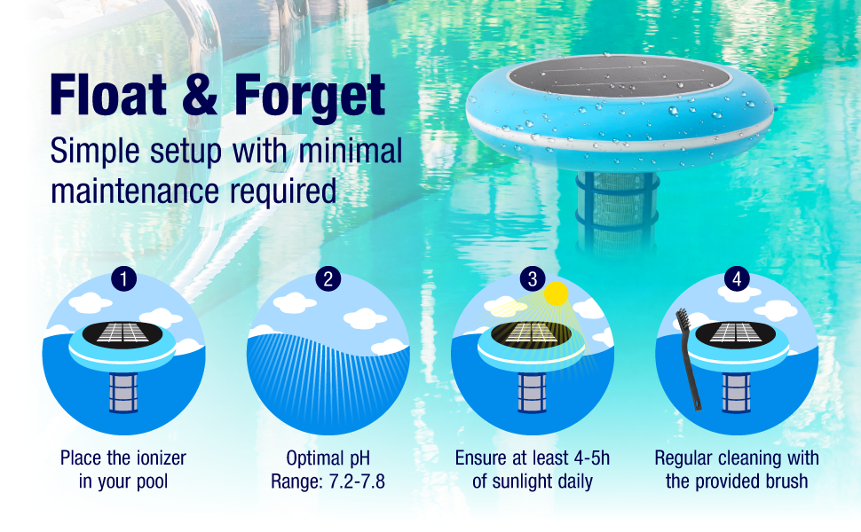 solar pool ionizer for pools 35 gallons