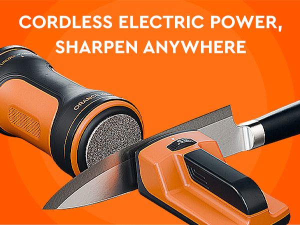 Cordless rolling knife sharpener, adjustable angles for kitchen &amp;amp; outdoor