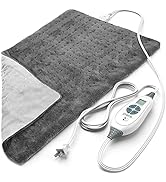 Pure Enrichment PureRelief XL Heating Pad - LCD Controller with 6 InstaHeat Settings for Cramps...