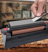 AccuSharp Deluxe Tri-Stone Knife &amp; Tool Sharpening System Kit, Slip Resistant, Mountable Rubber-G...