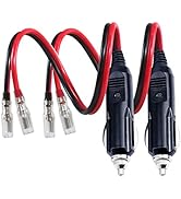 [2 PACK] 12v 12Volt Replacement Cigarette Lighter Male Plug with Leads - Car Adapter Dc Battery C...