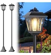 Greluna 68" Solar Lamp Post Lights 2Pack, Outdoor Post Lights Waterproof, Pole Lights Outdoor, De...