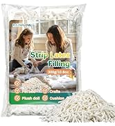 RAINFLOW 10.58oz Latex Foam Bean Bag Stuffing-Natural Latex Filling,Natural Shredded Fill Loose S...
