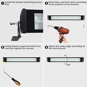rgb flood light bar with brackets