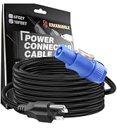 KAKABUBBLE 20A NEMA 5-15P to PowerCON AC Power Cable - 3-Pin Male Connector for Outdoor Stage Lig...