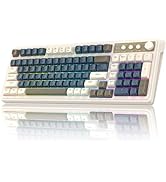 AULA 99 Keys Gaming Keyboard, Tri-Mode Bluetooth/2.4GHz/USB-C Retro Creamy Color Keyboard with Nu...