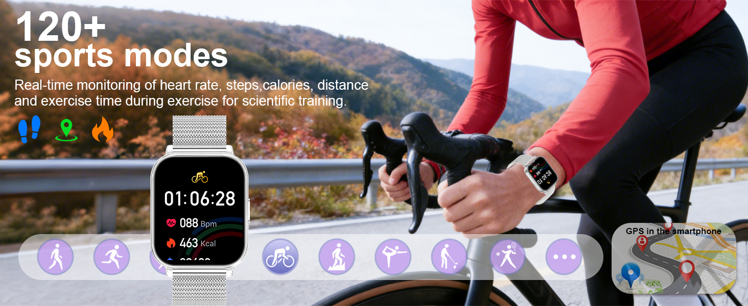 The fitness tracker watch has 120+ sports modes