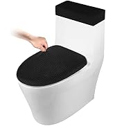 Toilet Lid Cover and Toilet Tank Cover Stretch Toilet Covers Set for Bathroom, Polyester Spandex ...
