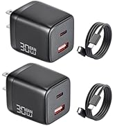 USB C Fast Charger for iPhone 17 16,30W Wall Plug Fast Charger Block with 5FT Type C Charging Cab...