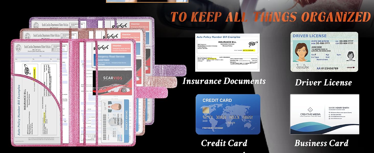 registration and insurance card holder