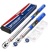 RALVICO Digital Torque Wrench 3/8 &amp; 1/2 Drive 5.02-99.57 Ft. Lb (6.8-135 N.m) / 12.54-250.7 Ft. L...