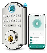 Smart WiFi Door Lock Set: HEANTLE Keyless Entry Front Door Lock Fingerprint Electronic Digital Keypa...