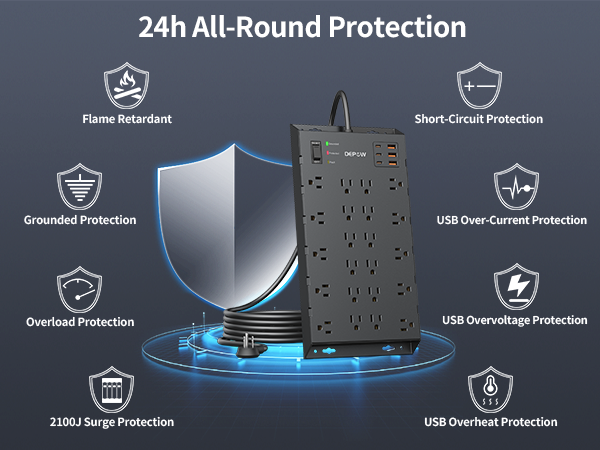 heavy duty surge protector power strip