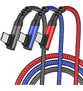USB C to USB C Charging Cable 10ft 60W 3Pack, Nylon Braided Type C Charging Cable Cord Right Angl...