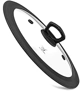 Vented Tempered Glass Universal Lid for Pot Pan Skillet with Heat Resistant Silicone Rim Microwav...