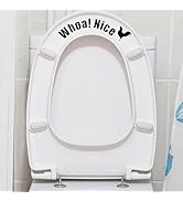 Funny Toilet Stickers, Whoa Nice Bathroom Decal, Wall Art, Removable Self-Adhesive Toilet Seat St...