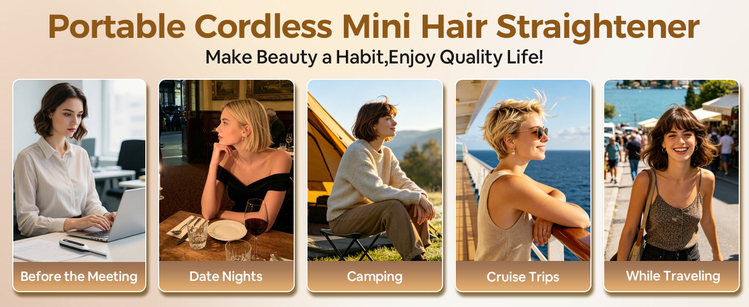 protable cordless mini flat iron