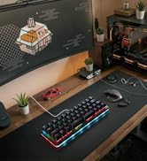 Koolertron 42-Key 40% Macaro Gaming Keyboard - Compact RGB Backlit Mechanical Keypad, Hot-Swappab...