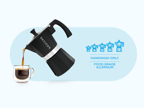 milano moka pot stovetop espresso coffee maker italian cuban coffee percolator grosche brewer