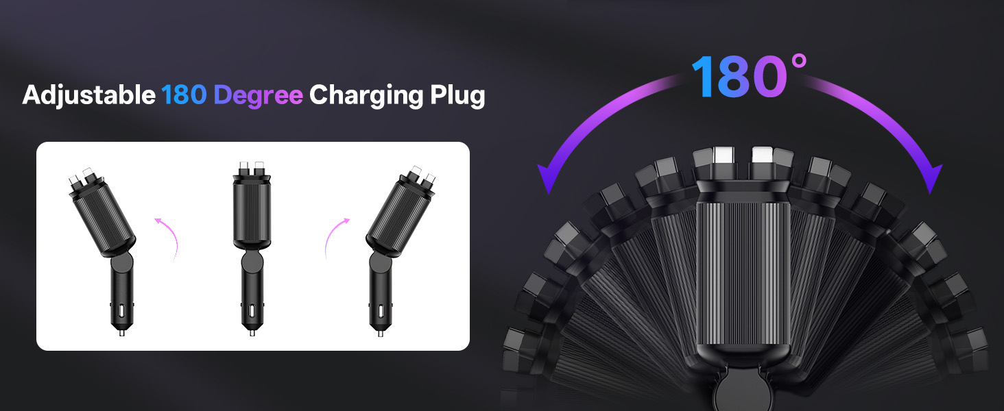 Adjustable 180 Degree Charging Plug