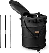 Hikeman Camping Trash Can,18 Gallon Pop Up Garbage Bin with Zippered Lid Collapsible Utility Cont...
