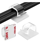 Large Cable Clips 40pcs with Strong Adhesive Tapes,Wire Holder Organizer Cord Management for Car,...