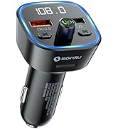 SONRU Bluetooth 5.3 FM Transmitter, Wireless Radio Adapter Car Kit, Audio Receiver Car Charger, W...
