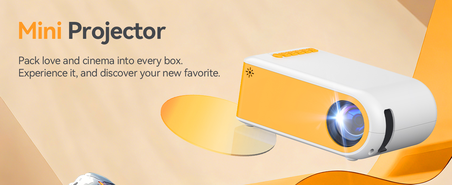 Portable Yellow and White Mini Projector for Home Theater Experience