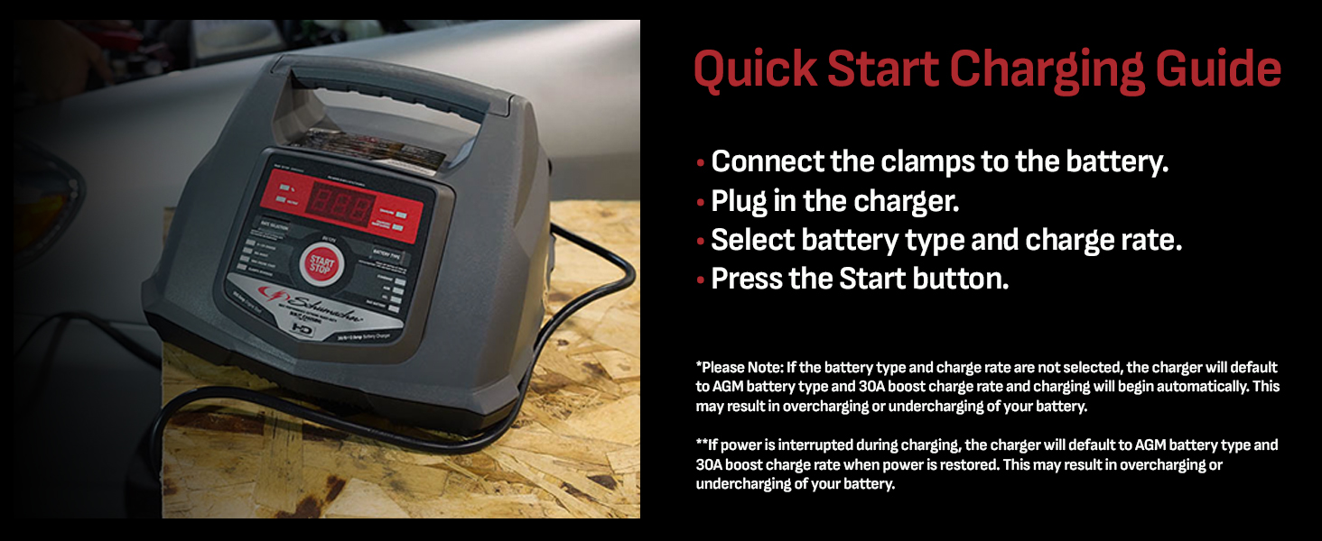 How to quickly charge an automobile battery with the SC1281 car battery charger and engine starter.