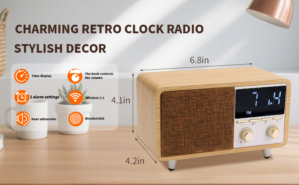 Compact retro speaker diagram with rear subwoofer and stereo drivers.