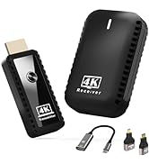 SUNMEG 4K Wireless HDMI Transmitter Receiver with Adapter, Support 4K@30 Hz HDMI Wireless Extende...