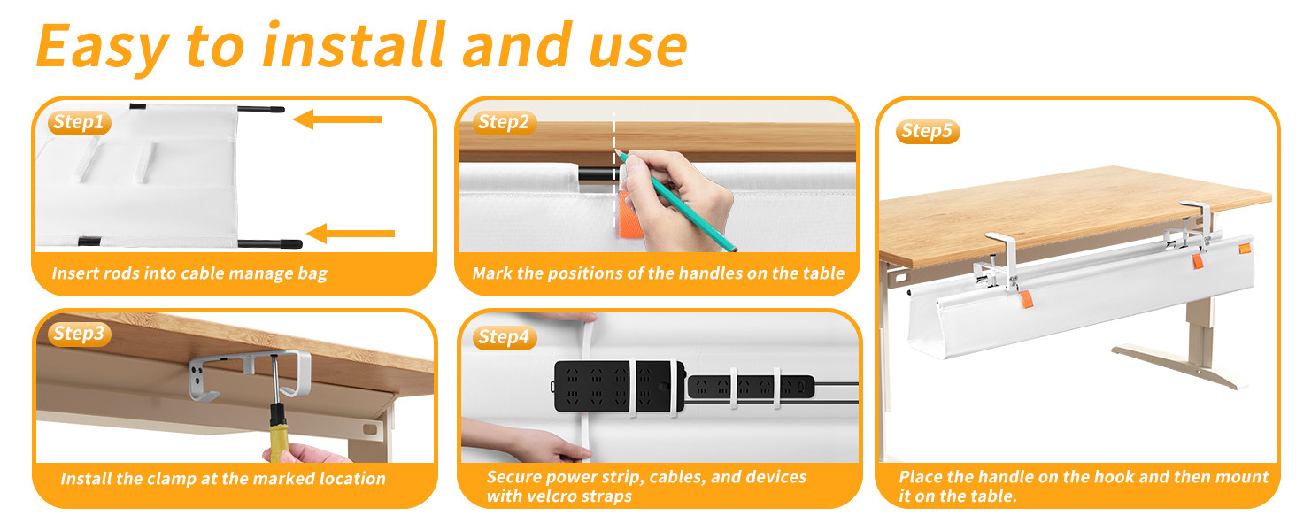 under desk cable management tray